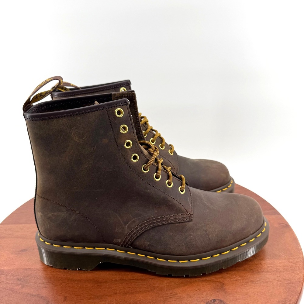 Dr. Martens 1460 Pascal Boots Brown Crazy Horse Leather 8-Eye Men 10 Women 11